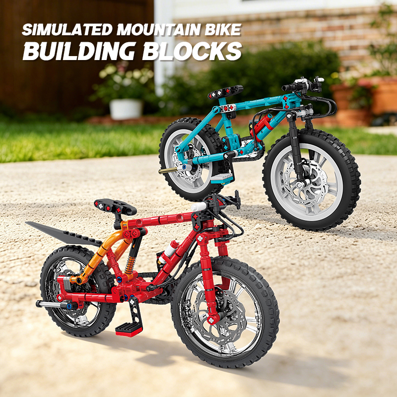 Mountain Biking Game - Mechanical Motion Bicycle Building Blocks Mountain