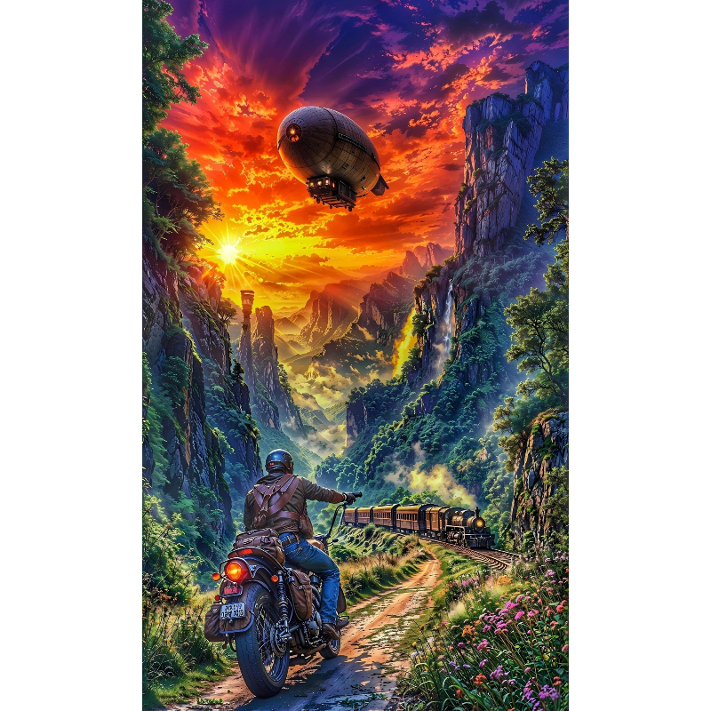 Mountain Biking Game - 500/1000/1200/2000 PCS Jigsaw Puzzles Scenery Mountain