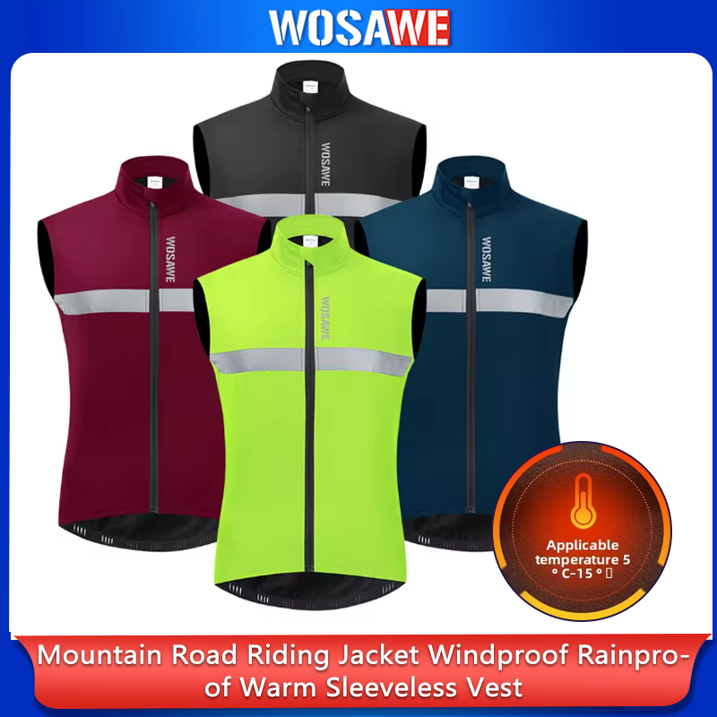 Mountain Biking Jacket - WOSAWEMen's Cycling Jacket Windproof and Rainproof